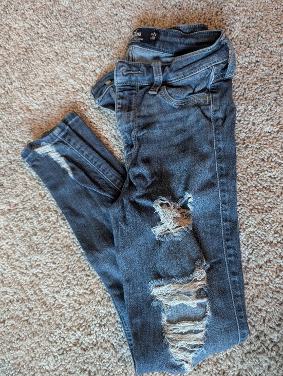 Hollister Denim - Hollister Women's Ripped Medium Blue Skinny Jeans